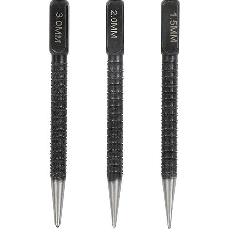 Punzone per unghie, 1,5, 2, 3 mm, set da 3