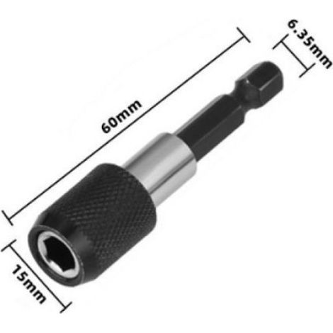 3pcs Porte embout magnétique - Changement rapide Acier carbone - Travail manuel - 60mm (1/5)