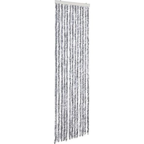 Moustiquaire blanche et grise, 56 x 185 cm, en chenille (1/5)