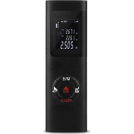 Télémètre laser, télémètre laser 60 m/196 pi, télémètre numérique portable avec rétroéclairage, rechargeable, pour la mesure de volume/surface/théorème de Pythagore. (1/4)