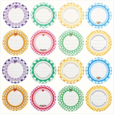 Étiquettes autocollantes pour pots de confiture – 13 feuilles (208 étiquettes), format standard, papier adhésif résistant