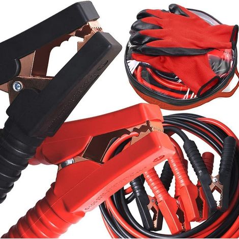 Starthilfekabel 500A 4m für 12V/24V mit Handschuhen und Tasche (1/5)