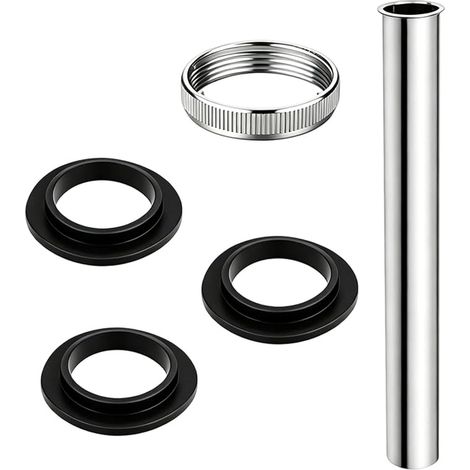 300MM Drain Extension Immersion Tube, Sink Drain, Stainless Steel Siphon Extension for Washbasin - 1 1/4" x 32mm, Accessories Included (1/5)