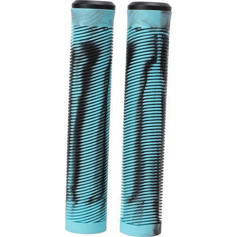 Poignées de guidon vélo fixie 16 cm antidérapantes en TPE souple - Bleu et Noir
