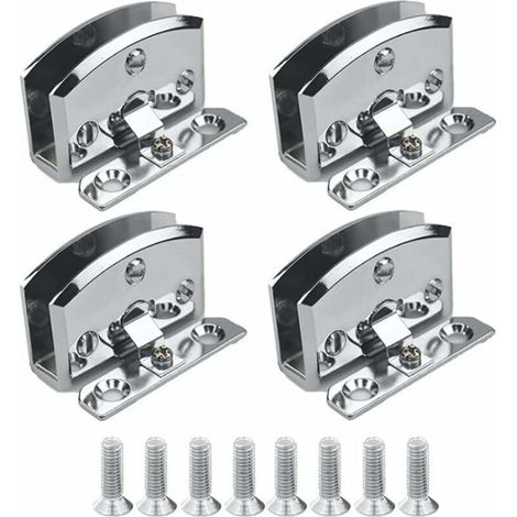 Glastürbänder (silber) für Vitrinen, Weinschränke, zum Aufclipsen, Ersatzteile, geeignet für 5–8 mm dickes Glas – 4 Stück