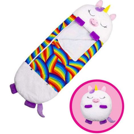 LaBlanc Happy Plüsch-Winterschlafsack für Jungen und Mädchen, Einhorn-Schlafkissen, 2-in-1 Baby-Bettkissen, superweich und warm, für alle Jahreszeiten, Winter-Cartoon-Tierdesign für Kleinkinder (S) (1/4)