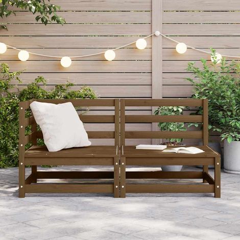 Maison Exclusive - Muebles de jardín 2 piezas marrón miel madera
