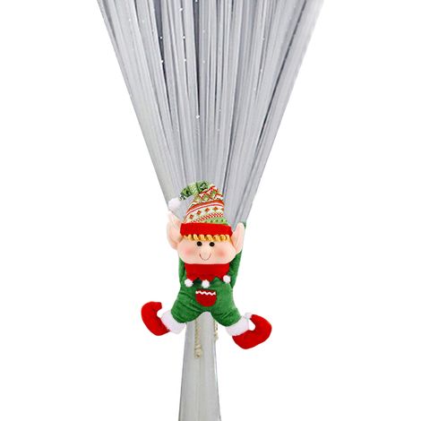 Weihnachtliche Gardinenschnalle, bezaubernde 3D-Cartoonpuppenform, weihnachtlicher Gardinenhalter für Zuhause, Damenstil (1/2)