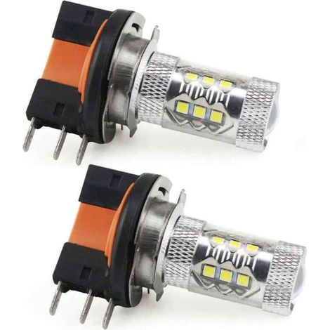 2 ampoules LED H15 80W, phares de voiture blancs, ampoules LED, ampoules de feux de jour, feux de remplacement