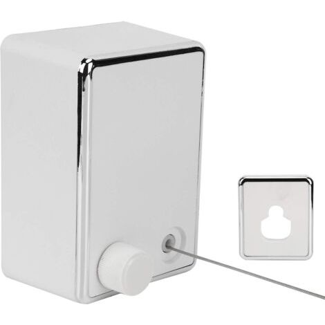 Étendoir à Linge Rétractable, Télescopique Mural Extensible Rétractable en Acier Inoxydable Sechoir Linge Mural Jusqu'à 4,2 m/20 kg pour intérieur et extérieur (Blanc) (1/5)