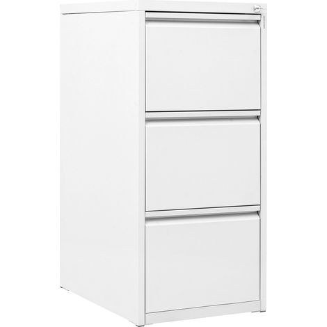 Classificatore 3 Cassetti 46x62x101,2 cm in Metallo Bianco (1/4)