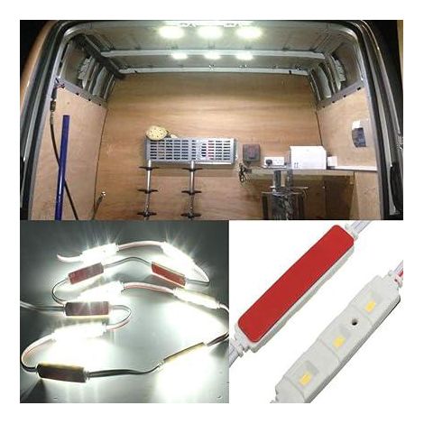 Kit d'éclairage intérieur ultra lumineux à 40 LED pour voiture, camion, camping-car, caravane, plafonnier (DC 12V, blanc) (1/5)