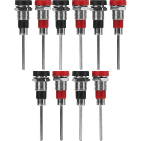 10 Fiches Fiche Banane Prise 4mm Contact Large Zone Plaque Borne Multiprise pour Câble Test (1/5)