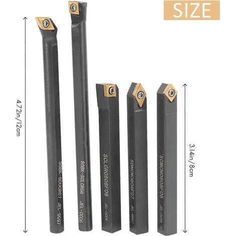 Porte-outil de tournage à tige indexable de 8 mm avec plaquettes carbure CCMT060204 et DCMT070204 pour CNC Mac (1/5)