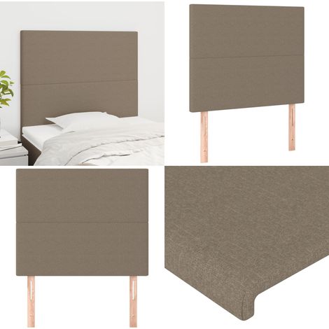 Cabecero de cama gris topo 90x5x118/128 cm Tela - Cabecero gris - Cabecero de cama resistente