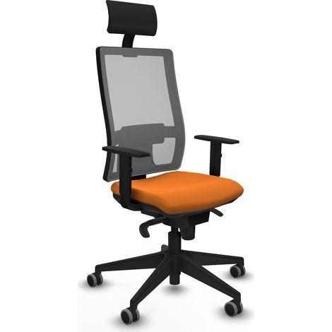 Bürostuhl piqueras y crespo Horna grau orange Netzstoff Mesh