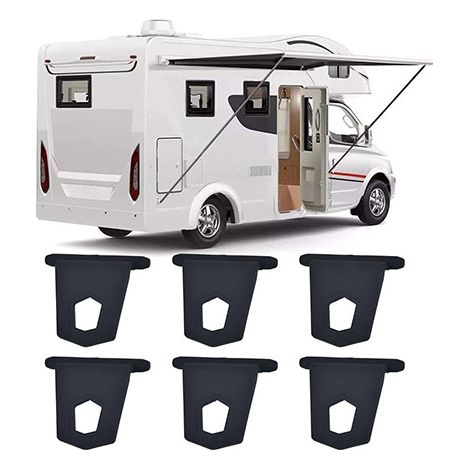Lot de 6 accessoires de modification pour camping-cars : crochets pour auvents, séchoirs à linge extérieurs, pare-soleil de toit. (1/2)
