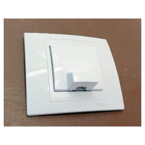 Sortie de cable 16A 3 bornes à vis pour cable 2,5mm² blanche avec support 2M et plaque UNICA
