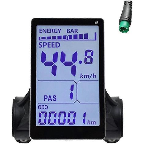 LCD-Bildschirm für M5 Elektrofahrräder, kompatibel mit 24V-, 36V-, 48V- und 60V-Modellen sowie elektrischen Mountainbikes. (1/5)