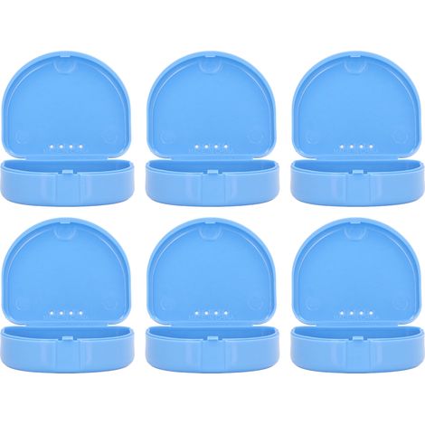 Boîte de rangement compacte pour prothèses dentaires (12 pièces) en plastique, comprenant des dents et des appareils orthodontiques. (1/5)
