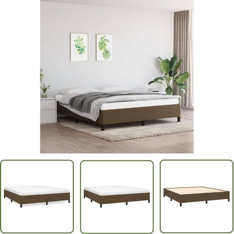 The Living Store Bettgestell ohne Matratze Dunkelbraun 180x200 cm Stoff - Bettrahmen - Doppelbett - Massivholzbette - Lattenrost - Boxspringbetten (1/5)