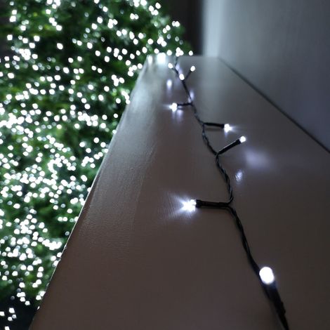 200 LED 20m Premier Christmas Outdoor 8 Function Battery Timer Lights Cool White (1/6)