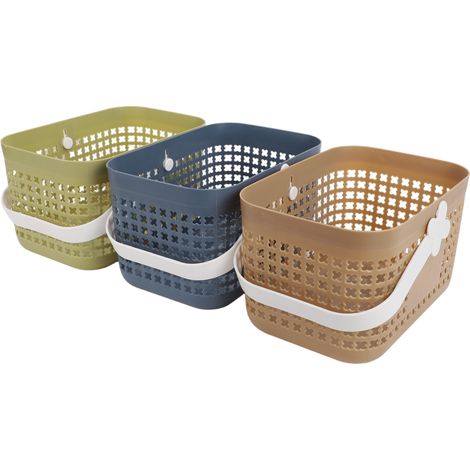 Lot de 3 paniers à baies en plastique avec poignée ergonomique, empilables, pour la cueillette de fruits et légumes au jardin, en cuisine ou en extérieur. (1/5)