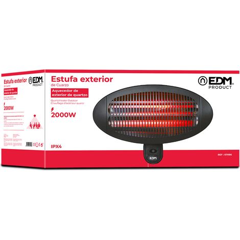 Estufa de cuarzo de exterior 2000 w soporte a pared (1/2)