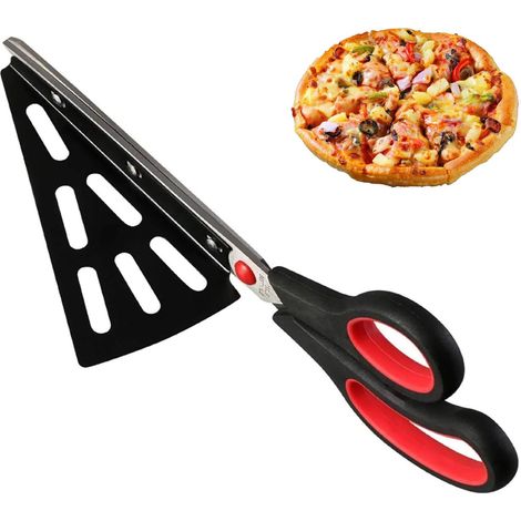 Ciseaux À Pizza En Acier Inoxydable De 27cm Ciseaux Cuisine En Cis eaux Avec Pelle Pizza Détachable, Multi-Fonction Pas Seulement PourPizza (1/5)