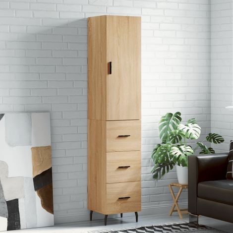 Highboard Sonoma-Eiche 34,5x34x180 cm Holzwerkstoff (1/5)