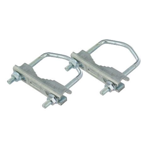 Kit de Fixation Antenne : 2 Brides + Arceaux en Acier Zingué pour Mât Ø 25 à 50 mm