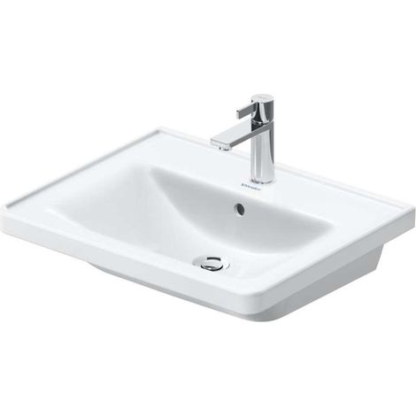 Duravit D-Neo lavabo, 600x480mm, 1 trou pour robinet, avec (1/2)