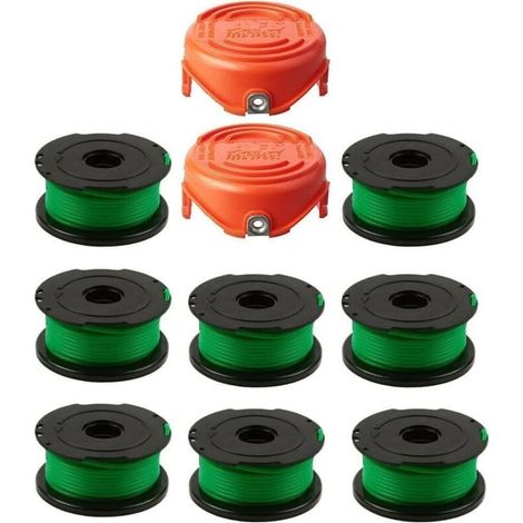 Pack of 8 green trimmer line spools, for Black & Decker GL7033 GL8033 GL9035 A6482 (1/4)