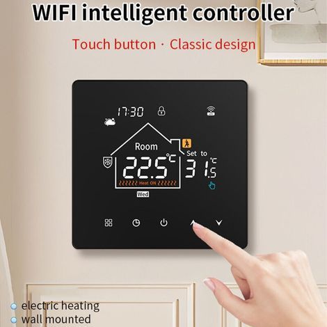 Intelligenter Thermostat, Unterstützung für die Steuerung elektrischer Fußbodenheizung, drahtlose Konnektivität, fernprogrammierbar (1/4)