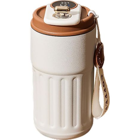 Mug isotherme inox 450 ml, tasse isotherme avec affichage LED de la température, étanche, pour café et thé (1/5)