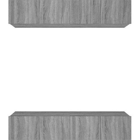 Mobile TV multimediale scaffale per televisione televisione buffet sala da pranzo soggiorno camera da letto 4 pezzi sonoma 80 x 30 x 30 cm pannelli compositi grigio 020028768