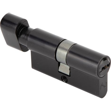 Bombín seguridad pomo llave puntos 30x30 latón negro TiendaManilla (1/3)