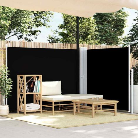 Auvent latéral rétractable-Store banne rétractable Noir 140 x 1000 cm 734196 (1/5)
