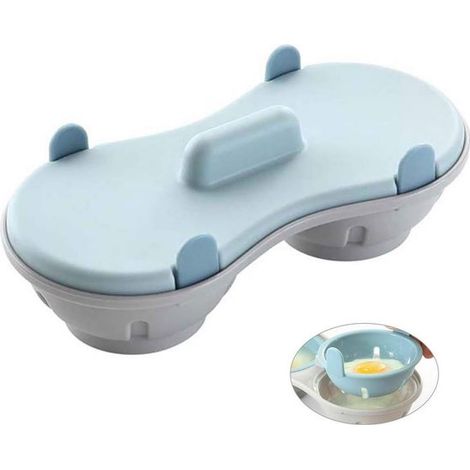 Cuociuova a microonde - Doppio apparecchio per cuocere e cuocere a vapore le uova - Accessorio da cucina per le uova (1/5)