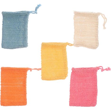 Cotton and Linen Soap Bags for Bathroom 5 Pieces Quick and