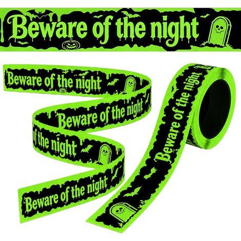 Sollbry 2 pcs Ruban De Danger Décoration Halloween Décoration Effrayante Avertissement,Ruban De Prudence Horreur Saisonnier Intérieur Extérieur Maison Hantée (1/5)