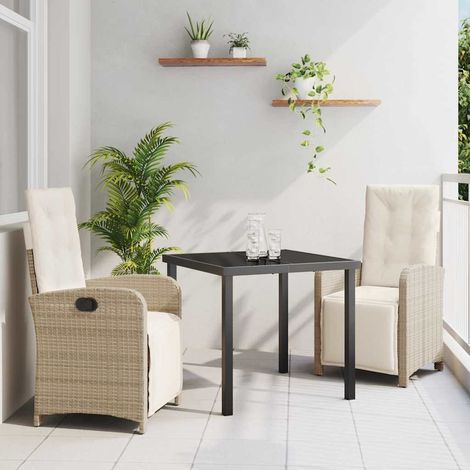 Ensemble de salle à manger pour jardin 3 pcs-Salon de jardin Beige polyrotin 388905 (1/5)