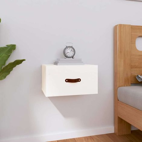 vidaXL Wall-mounted Bedside Cabinet White 40x29,5x22 cm (1/5)