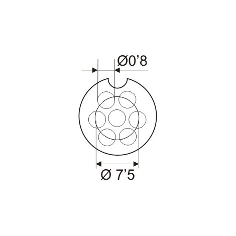 Conector Microfono Macho 7Pin Prolongador Rosca (1/3)