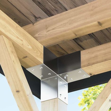 vidaXL Connecteurs de poteau 4 pcs Forme en Y Métal galvanisé 71x71 mm (1/5)
