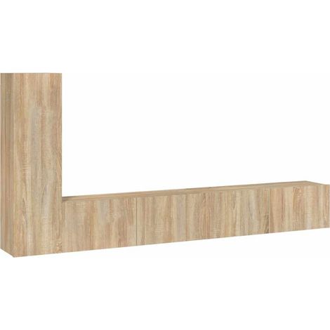 Maison Exclusive - 3-tlg. TV-Schrank-Set Sonoma-Eiche Holzwerksto (1/5)