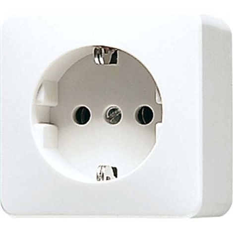 Jung Prise SCHUKO®, 16 A 250 V , 39 mm, bornes à vis, AP 600, blanc 321 A
