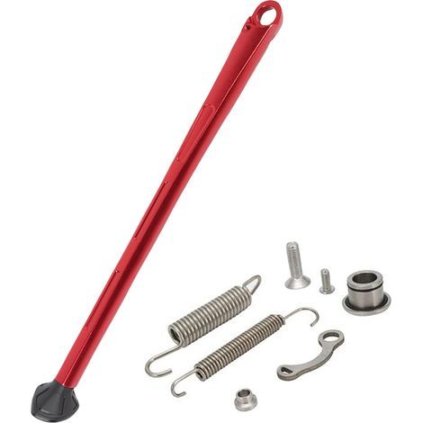 CNC-gefräster, eloxierter Motorradseitenständer, linke Montage mit Ersatzfedern für XC, XCW, XCF, EXC, EXCF 150, 200, 250, 300, 350 (2008–2015), Rot (1/5)