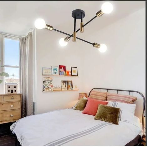 kawoo Plafonnier Industrielle Intérieur,Lampe Plafonnier Vintage Fer pour Salon Chambre Couloir (1/4)