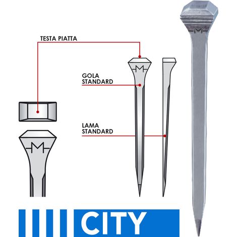 CITY 6 54 mm - da 250 pz: Chiodi Mondial per cavalli da passeggiata stile americano CITY
